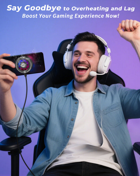 GRENARO Magnetic Phone Cooler for Gaming, Smart AI/L1/L2 Mode for Temperature Control, 10W Freeze Cooling, Cooling Fan for Mobile with Enhanced Refrigeration Chip, Perfect for Long Gaming Session