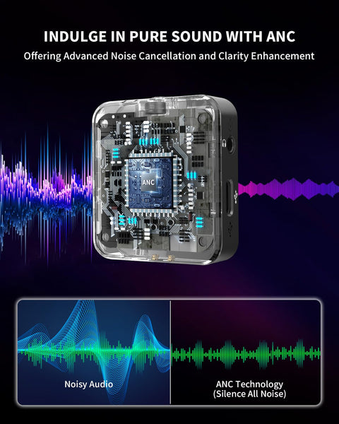 Grenaro P12 Wireless Mic For YouTuber With Charging Case, Noise Reduction Mode, Reverberation Function, One-button Mute, Dual Microphones, Digital Display Function