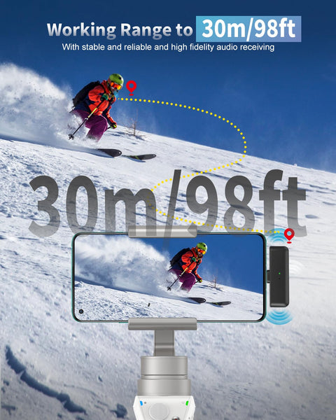 Grenaro Wireless Mic For YouTuber With Charging Case, Noise Reduction Mode, Reverberation Function, One-button Mute, Dual microphones, Digital Display Function