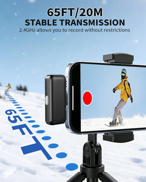 [2026 New In] P13 Wireless Mic  For YouTuber With 40H Charging Case, 3-Level Noise Reduction Mode, Reverberation Function, One-button Mute, Dual Microphones, Digital Display Function