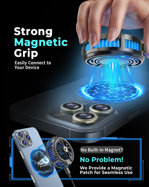 GRENARO Magnetic Phone Cooler for Gaming, Mobile Cooler with Enhanced Refrigeration Chip, Perfect for Gaming, Long Filming Sessions, and Live Streaming